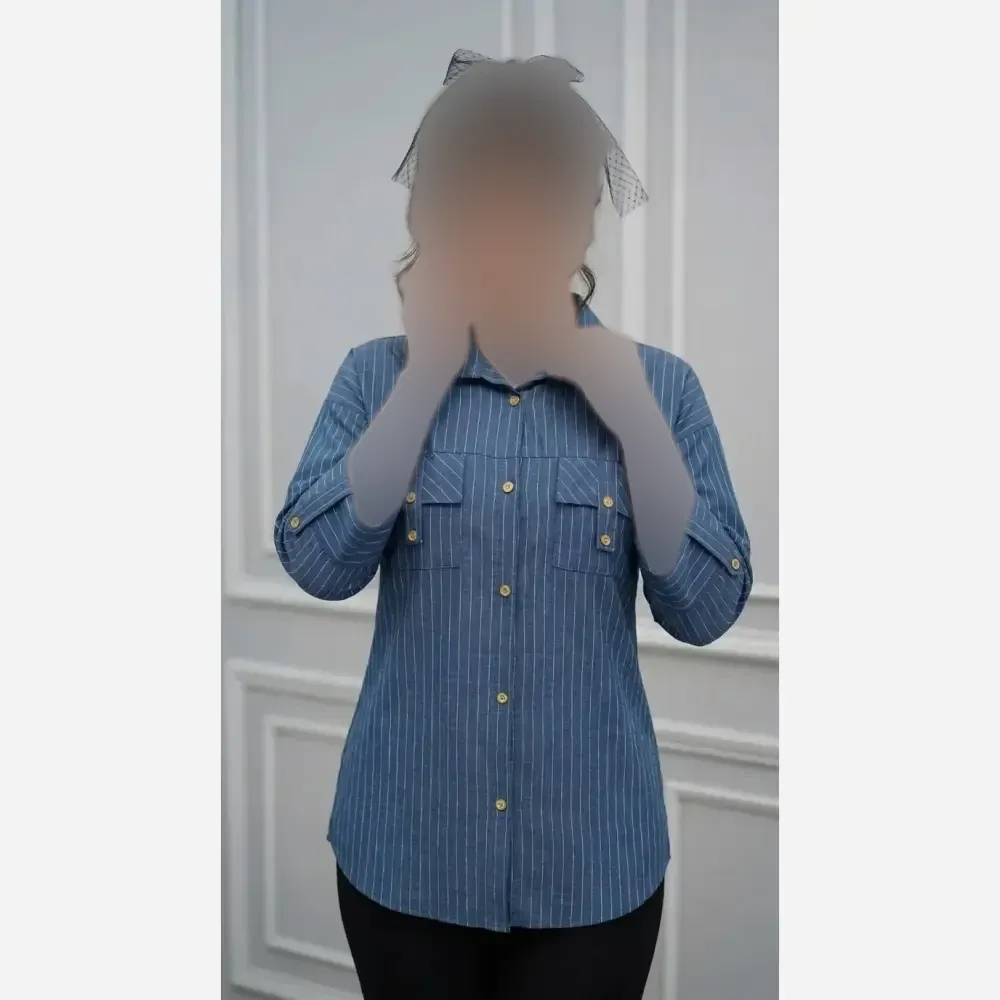 شومیز مانتویی دیپلمات شانتون درجه یک فری سایز 38 تا 48 در رنگ بندی متنوع