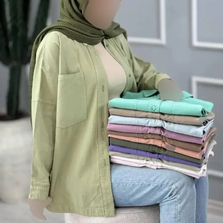 مانتو کتان اصلی فری سایز تنخور عالی وشیک قد 72 دورسینه 120