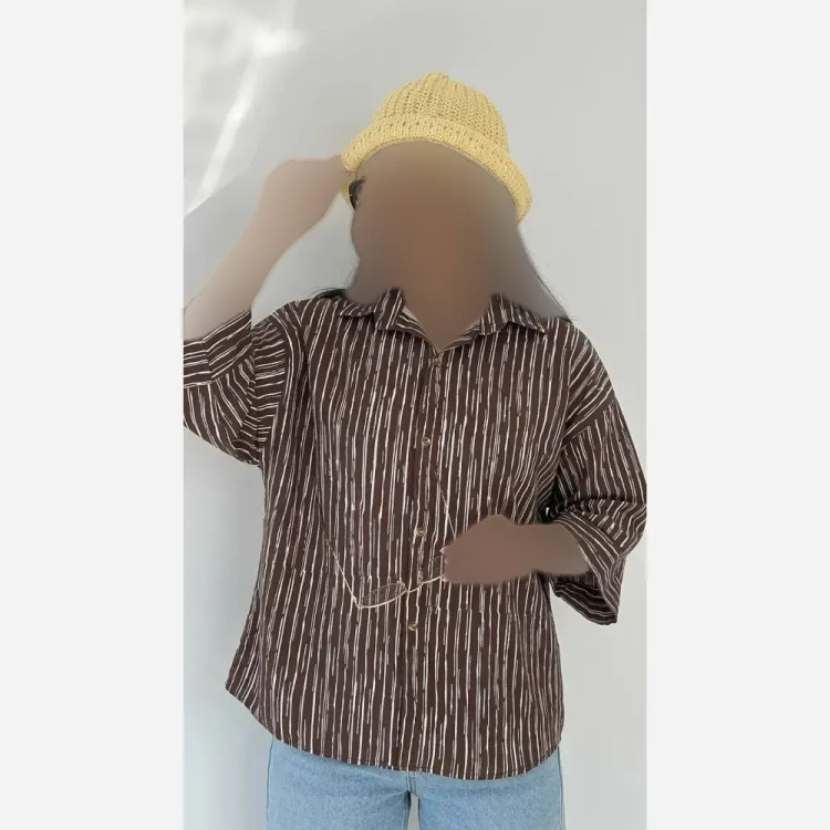 شومیز مانتویی پری 276 ینزه پفکی درجه یک فری سایز 38 تا 50