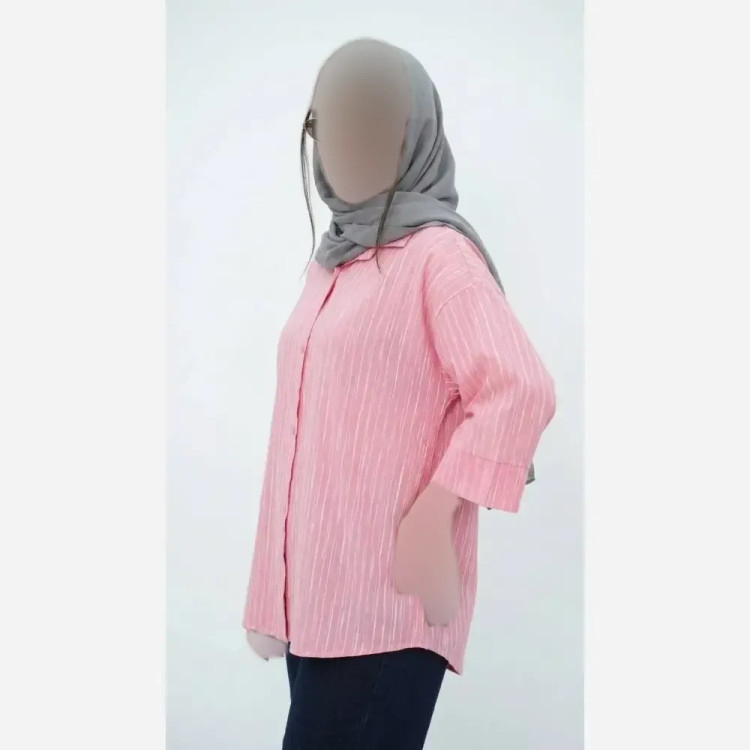 شومیز مانتویی پری 276 ینزه پفکی درجه یک فری سایز 38 تا 50