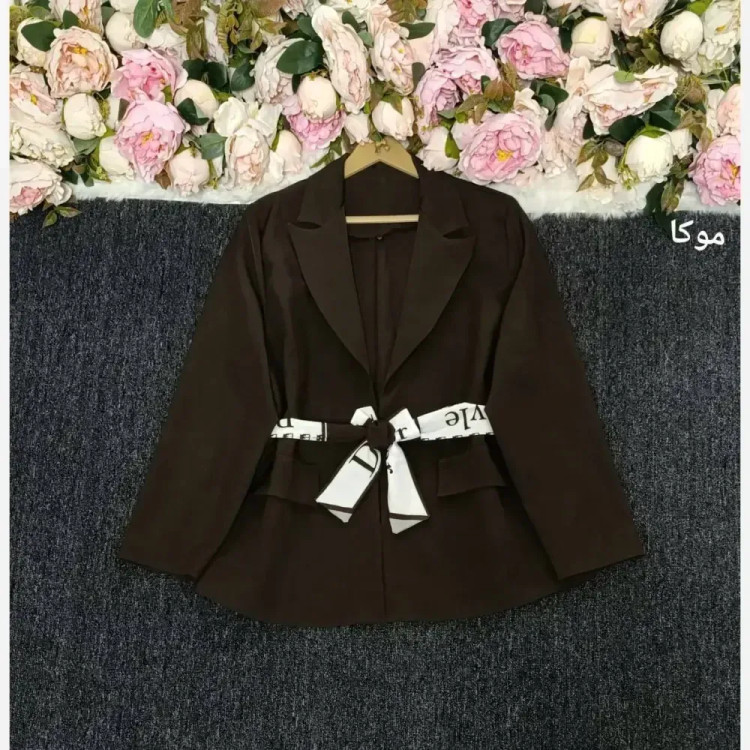 کت زنانه مدل دیور جنس بزایاق درجه یک وارداتی با کمربند در 5 رنگ متنوع