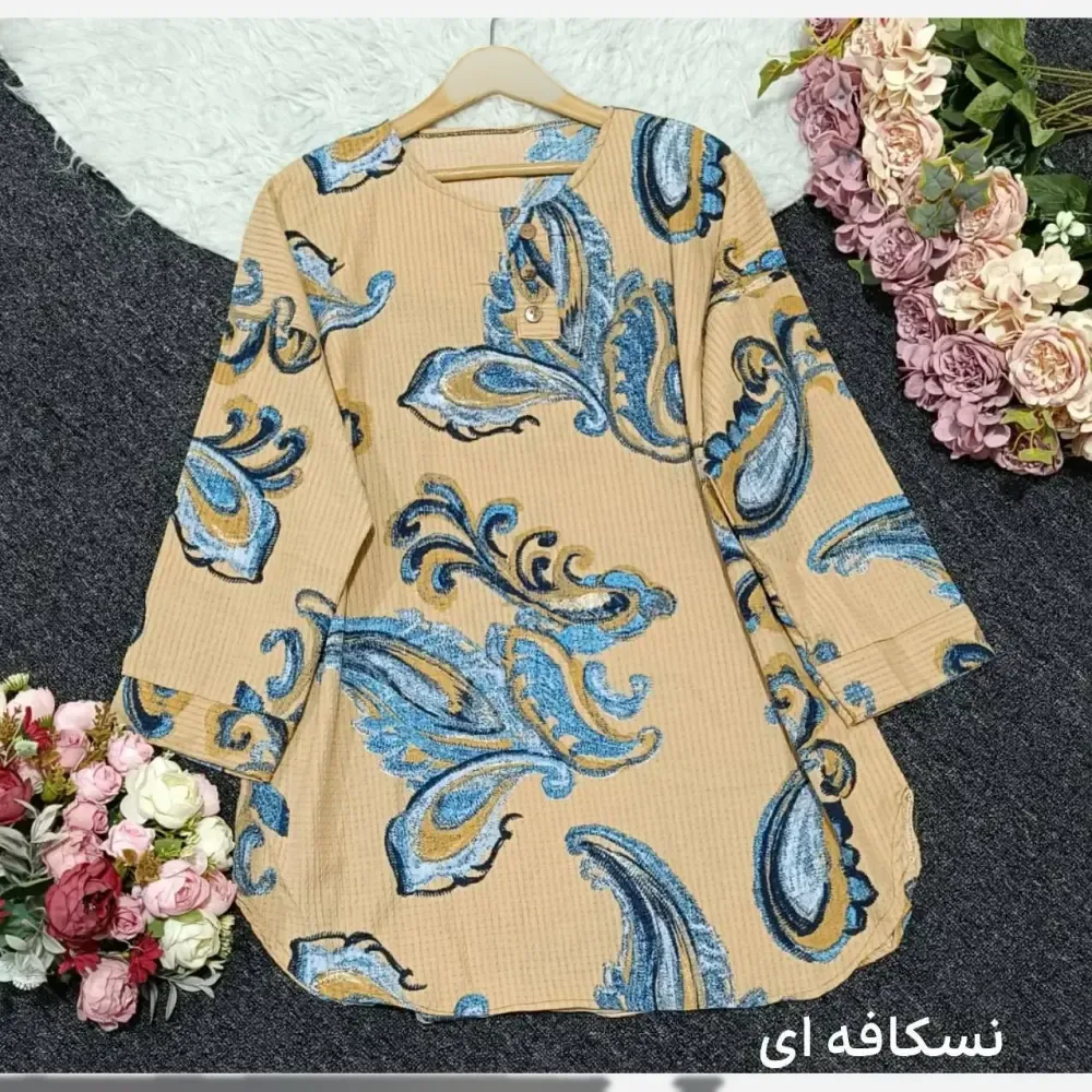 شومیز مانتویی زنانه جنس لینن پنبه فری سایز مدل دلبر کد 176