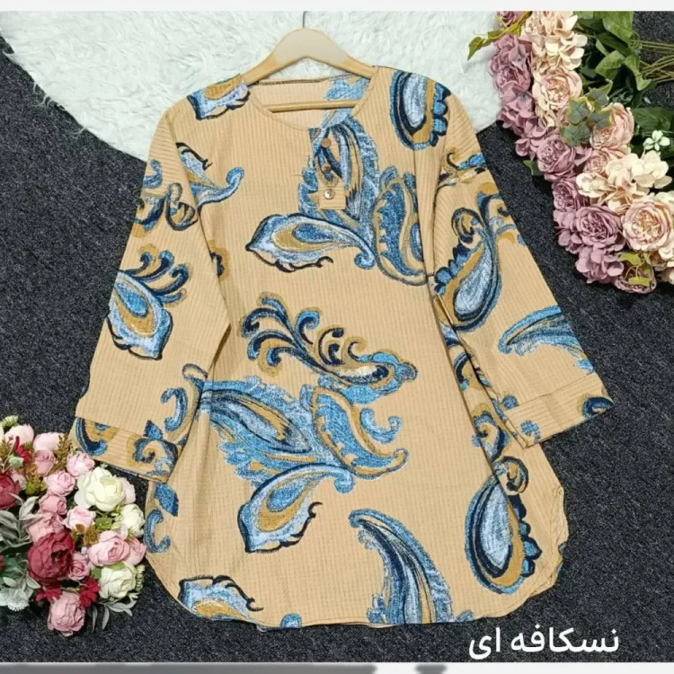 شومیز مانتویی زنانه جنس لینن پنبه فری سایز مدل دلبر کد 176