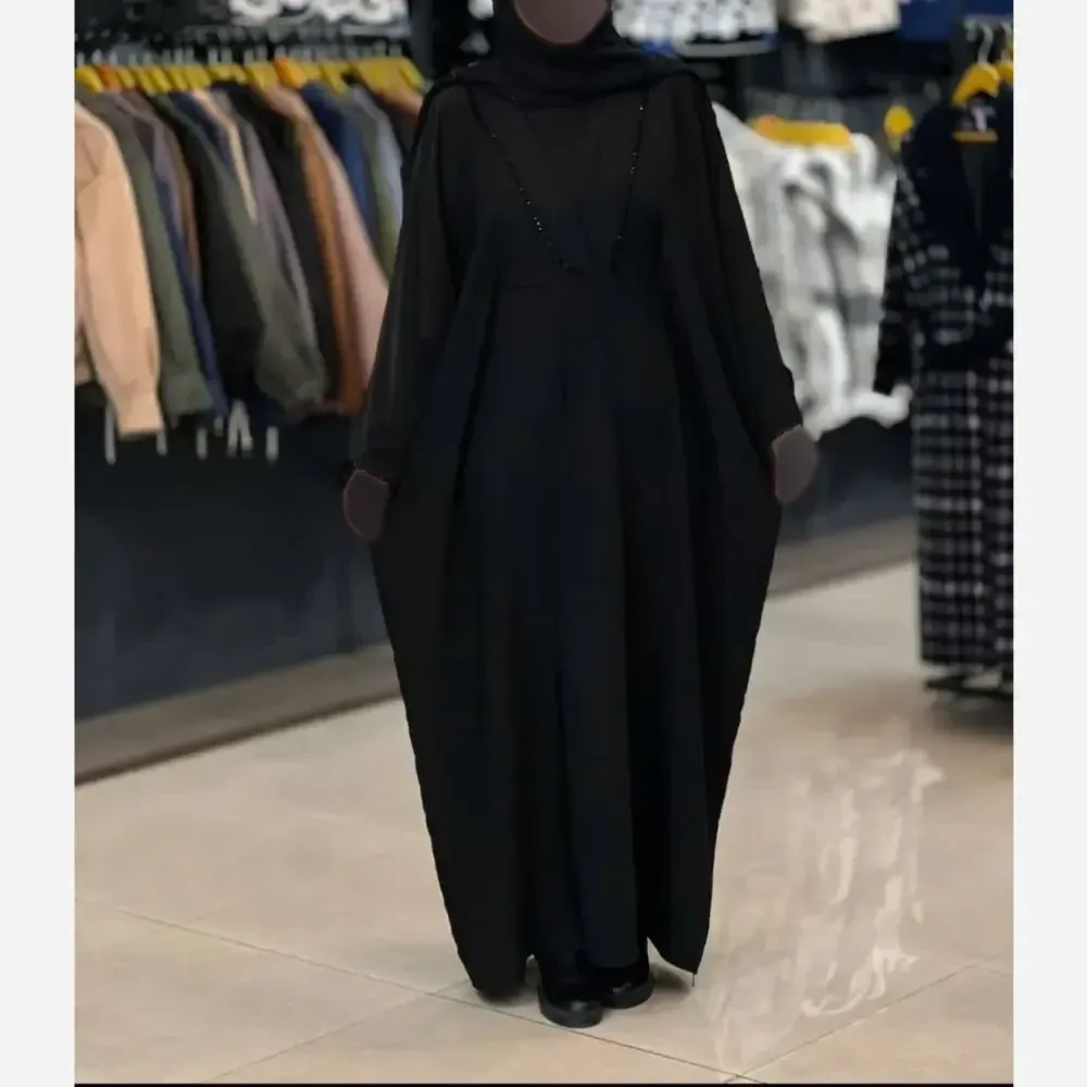 عبای مجلسی زنانه مدل سوگند جنس الیزه درجه یک فری سایز رنگ مشکی (2)