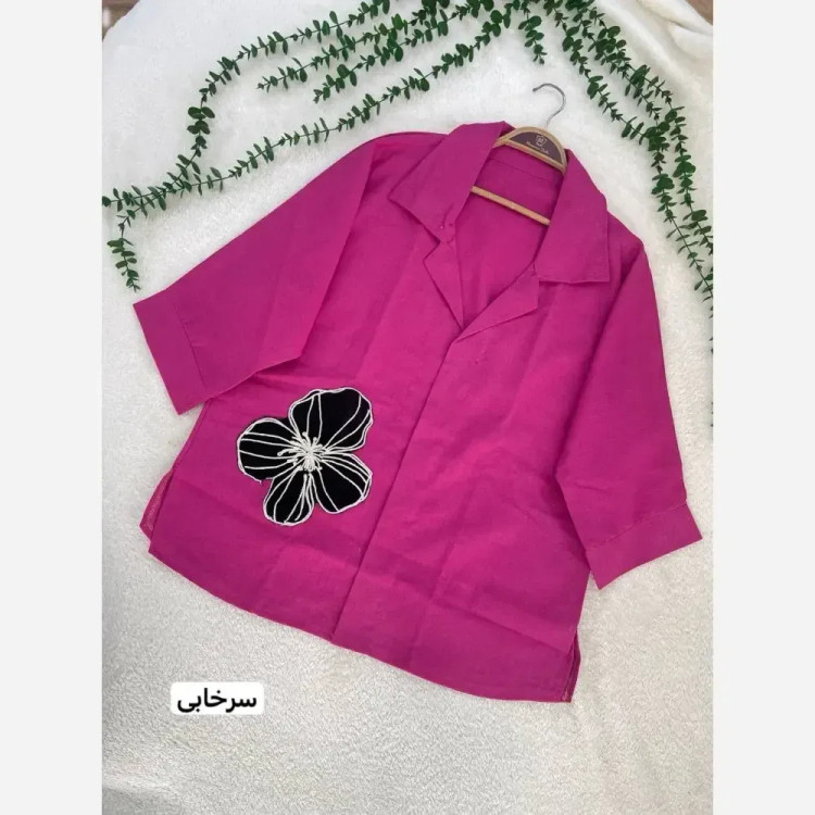 مانتو لنین گلدوزی شده زنانه مدل کایرا فری سایز
