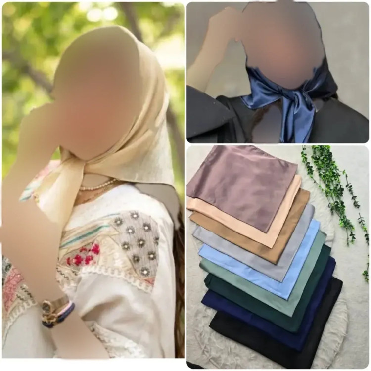 مینی اسکارف ساتن سیلک ابعاد 75 در 75 سانتیمتر