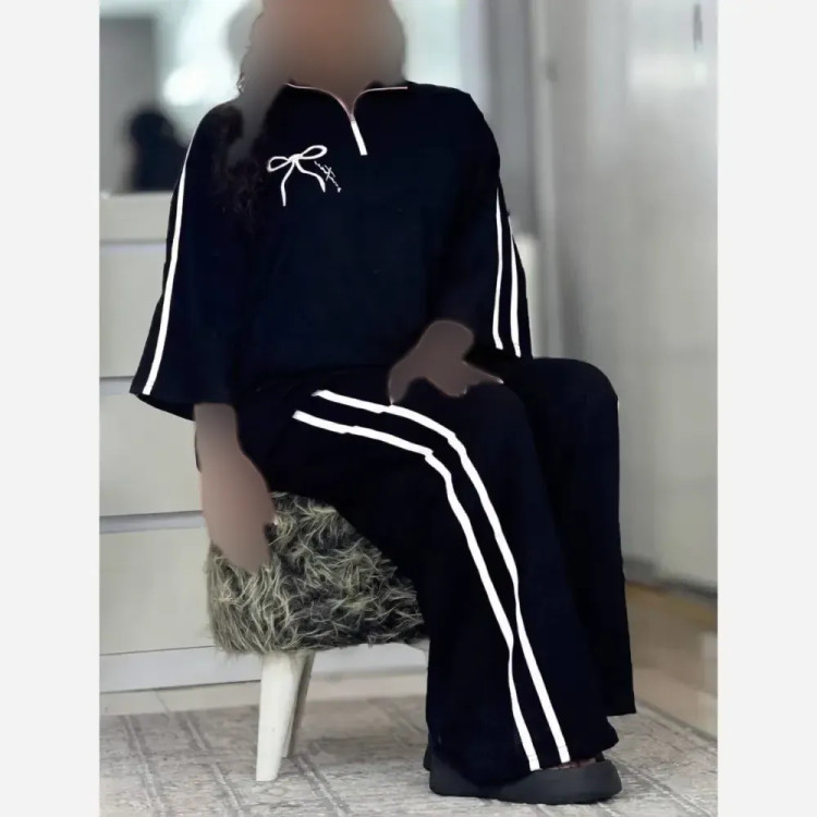 ست تیشرت و شلوار زنانه مدل ژاله جنس نخ پنبه فری سایز 38 تا 46 (3)