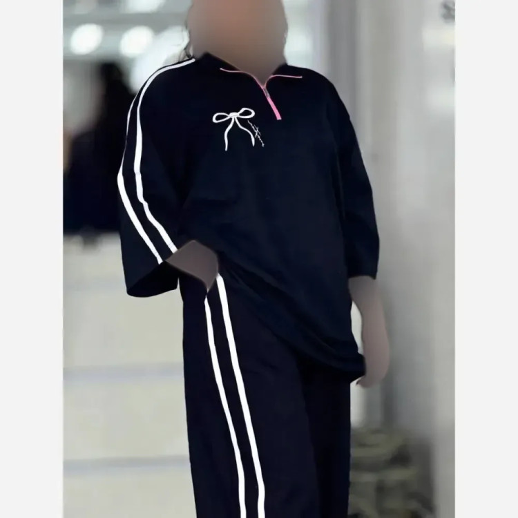 ست تیشرت و شلوار زنانه مدل ژاله جنس نخ پنبه فری سایز 38 تا 46 (3)
