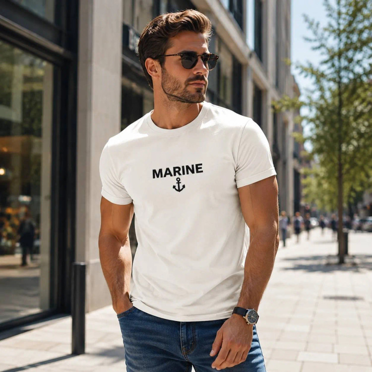تیشرت مردانه مدل marin جنس پنبه سوپر اعلا در 4 رنگ و 3 سایز