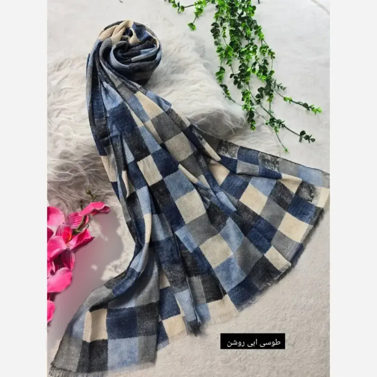 شال زنانه طرح ماه تاج جنس برشکا کریشه سافت ابعاد 195 در 58 سانتیمتر