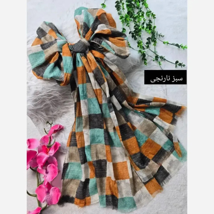 شال زنانه طرح ماه تاج جنس برشکا کریشه سافت ابعاد 195 در 58 سانتیمتر