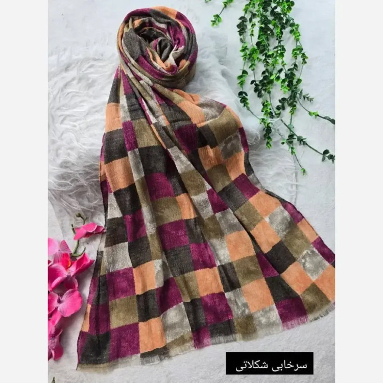 شال زنانه طرح ماه تاج جنس برشکا کریشه سافت ابعاد 195 در 58 سانتیمتر