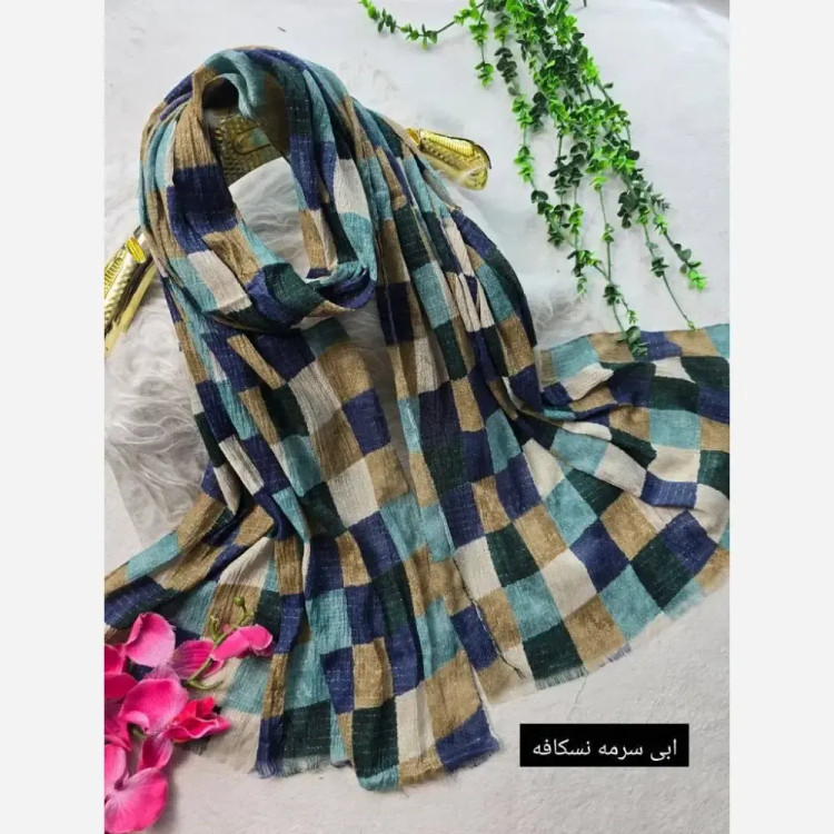 شال زنانه طرح ماه تاج جنس برشکا کریشه سافت ابعاد 195 در 58 سانتیمتر