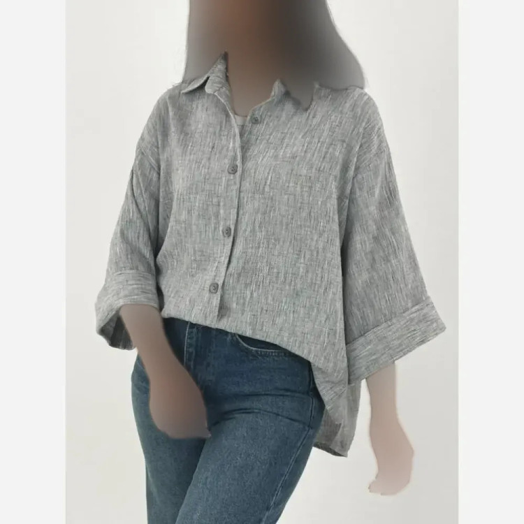 شومیز مانتو لینن ترک آزاد زنانه سایز بزرگ مناسب 36 تا 50