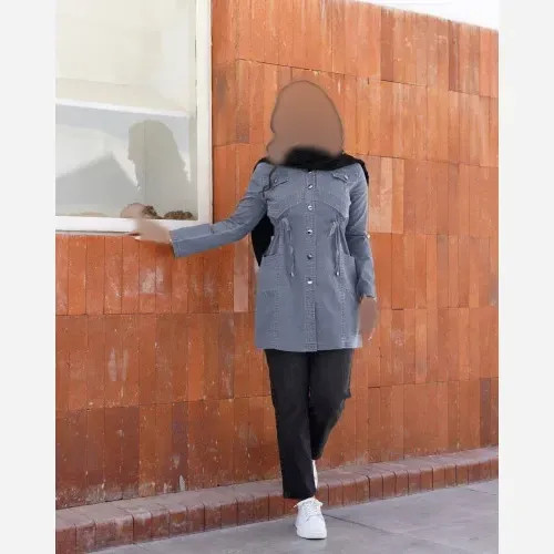 شومیز زنانه یقه ایستاده مدل آرشین پارچه کتان درجه یک سایز 42 تا 48 (2)