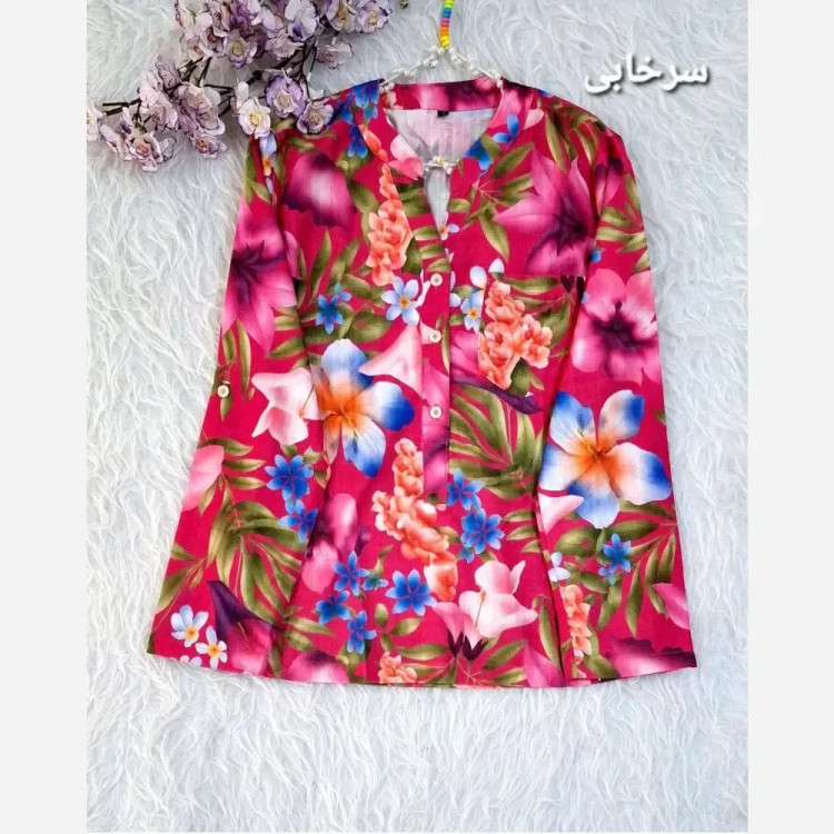 شومیز زنانه مدل بهارک جنس نخی در رنگبندی متنوع سایز 38 تا 48