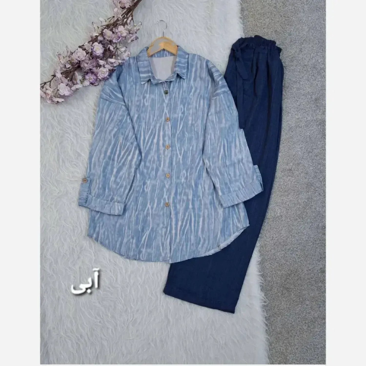 ست شومیز و شلوار زنانه جنس لاریس خنک تابستانه سایز 38 تا 48