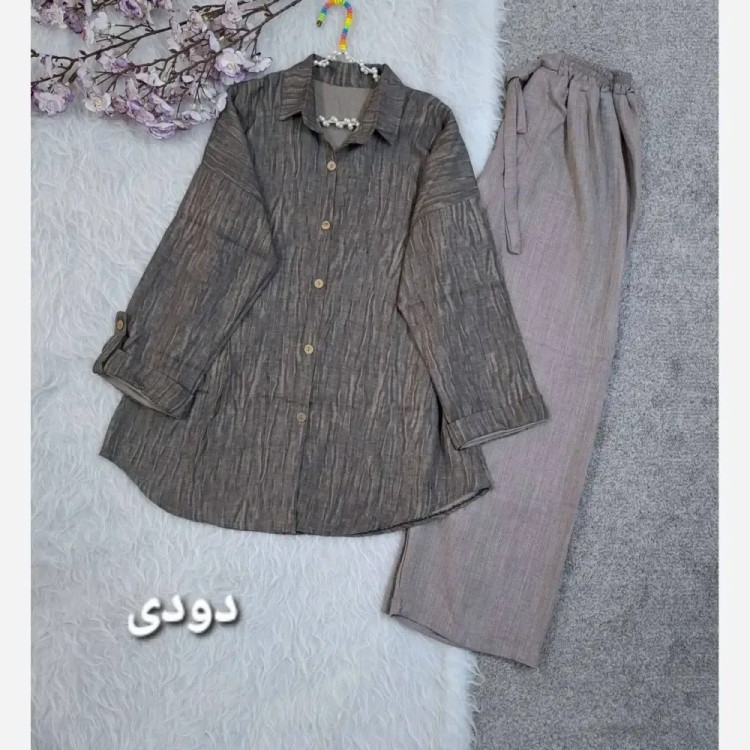 ست شومیز و شلوار زنانه جنس لاریس خنک تابستانه سایز 38 تا 48