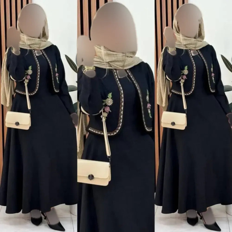 ست سارافون و کت زنانه مدل کوکی گلدوزی شده فری سایز 36 تا 46 (2)