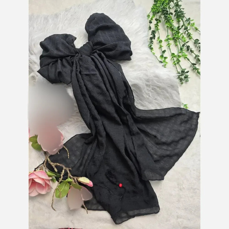 شال نخی حریر طرحدار زنانه مدل مهلقا ابعاد 180 در 75 سانتیمتر