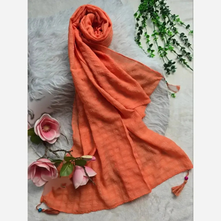 شال نخی حریر طرحدار زنانه مدل مهلقا ابعاد 180 در 75 سانتیمتر