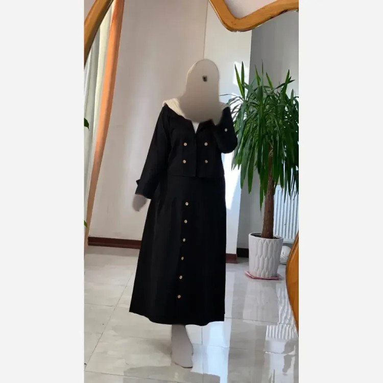 ست کت و دامن زنانه لنین جلو دکمه فری سایز 38 تا 46