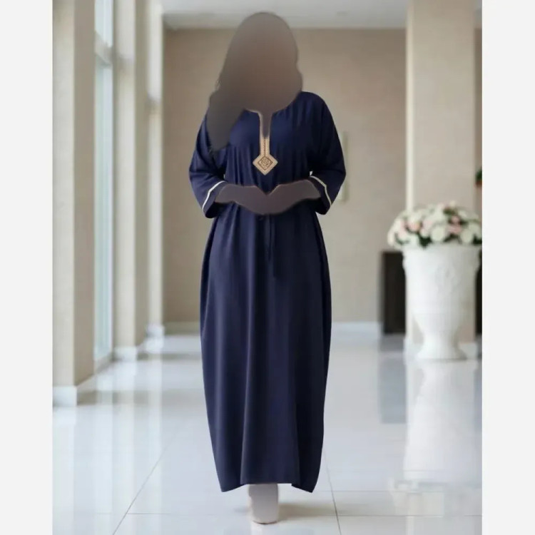 پیراهن زنانه طلا کوب جنس نخ وارداتی خنک و تابستانه فری سایز