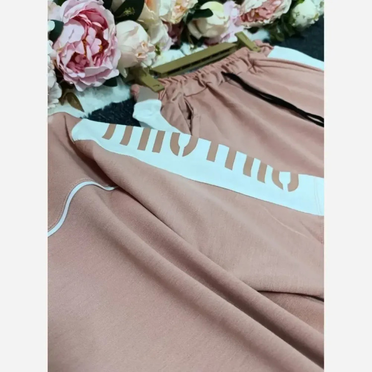 ست تیشرت و شلوار زنانه جنس گلکسی پنبه درجه یک سایز فری مناسب 38 تا 48