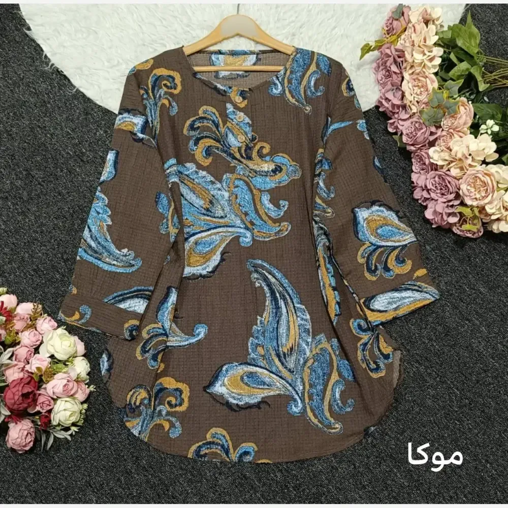 شومیز مانتویی زنانه جنس لینزی پنبه فری سایز مناسب 38 تا 48