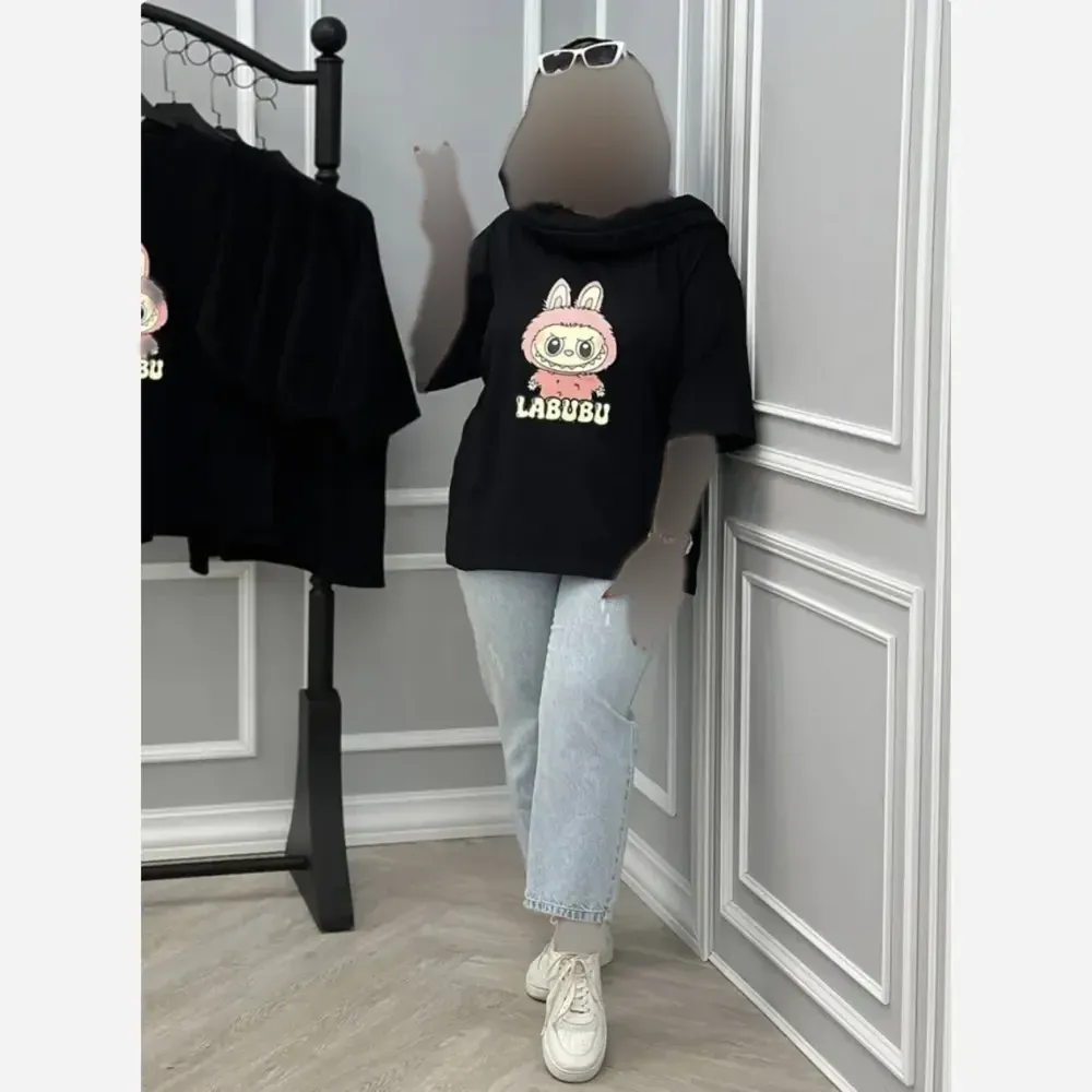 دورس زنانه چاپی لبوبو جنس پنبه ای نرم سایز 38 تا 46