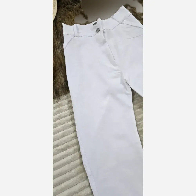 شلوار کتان دمپا دکمه خور زنانه جنس کتان کش اعلا سایز 40 تا 50