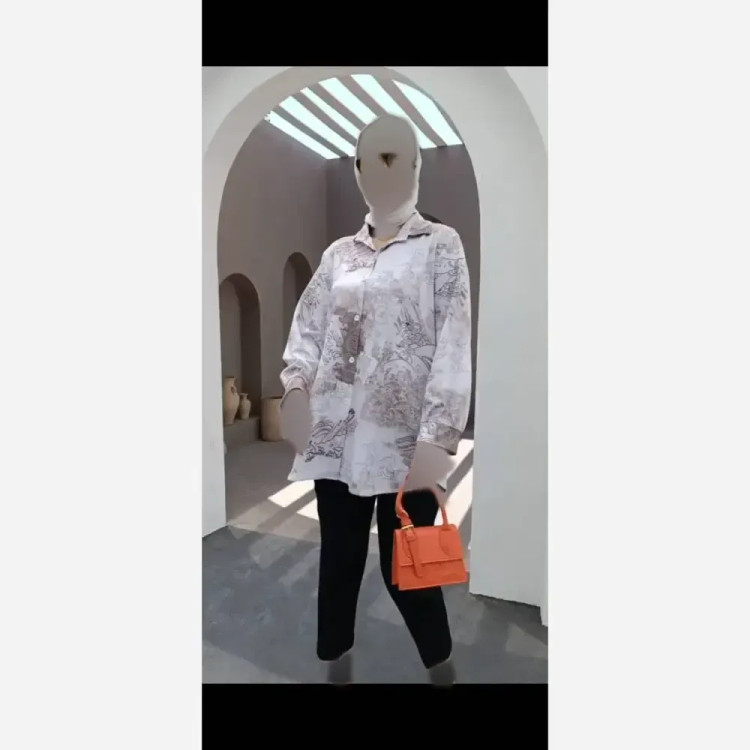 شومیز مانتو کیمونو مچ پاکتی جنس لاریس طرح ابر و بادی