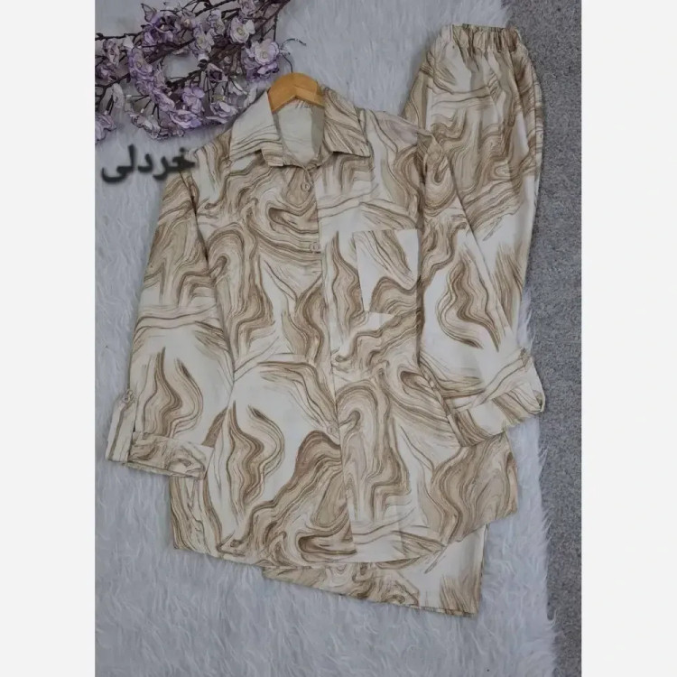 ست شومیز و شلوار زنانه جنس طرح ابر و بادی در 4 رنگ متنوع