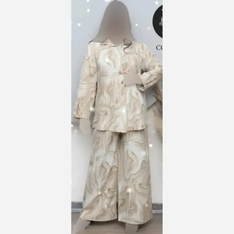 ست شومیز و شلوار زنانه جنس طرح ابر و بادی در 4 رنگ متنوع