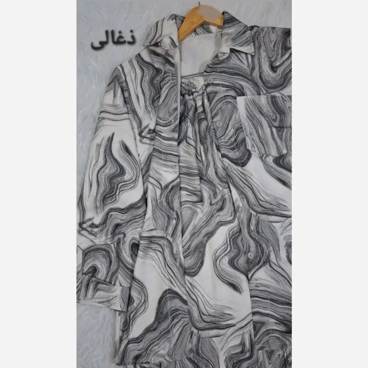ست شومیز و شلوار زنانه جنس طرح ابر و بادی در 4 رنگ متنوع