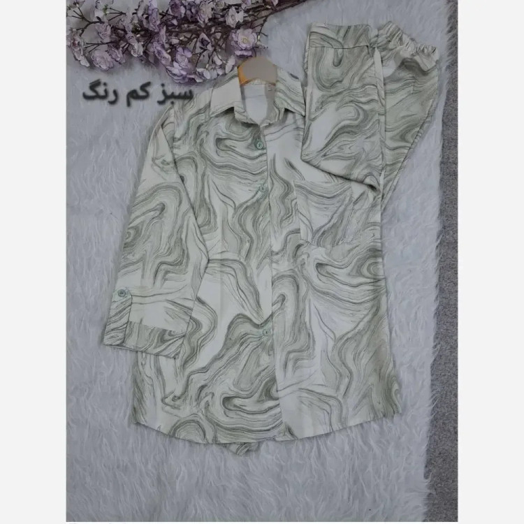 ست شومیز و شلوار زنانه جنس طرح ابر و بادی در 4 رنگ متنوع