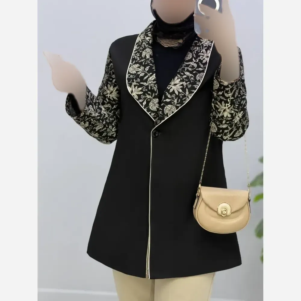 مانتو کتی زنانه مدل دیبا جنس مازراتی با خرجکار سوزندوزی نپالی