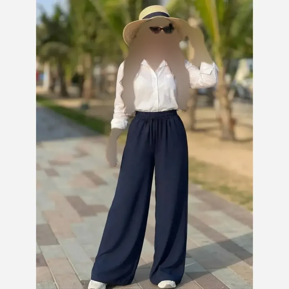 شلوار زنانه مورگان کمر کش لخت و لطیف سایز بزرگ