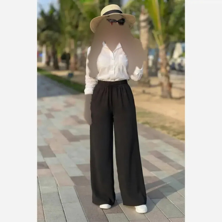 شلوار زنانه مورگان کمر کش لخت و لطیف سایز بزرگ