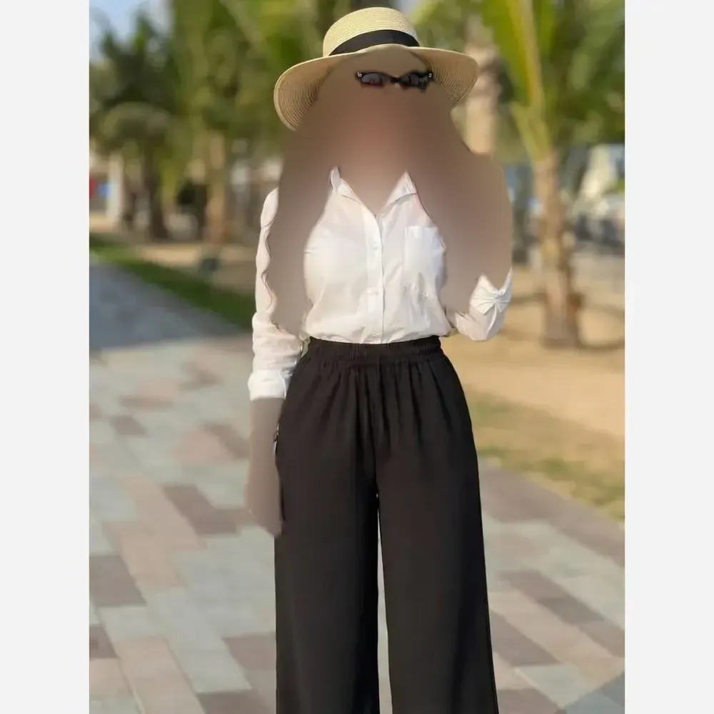 شلوار زنانه مورگان کمر کش لخت و لطیف سایز بزرگ