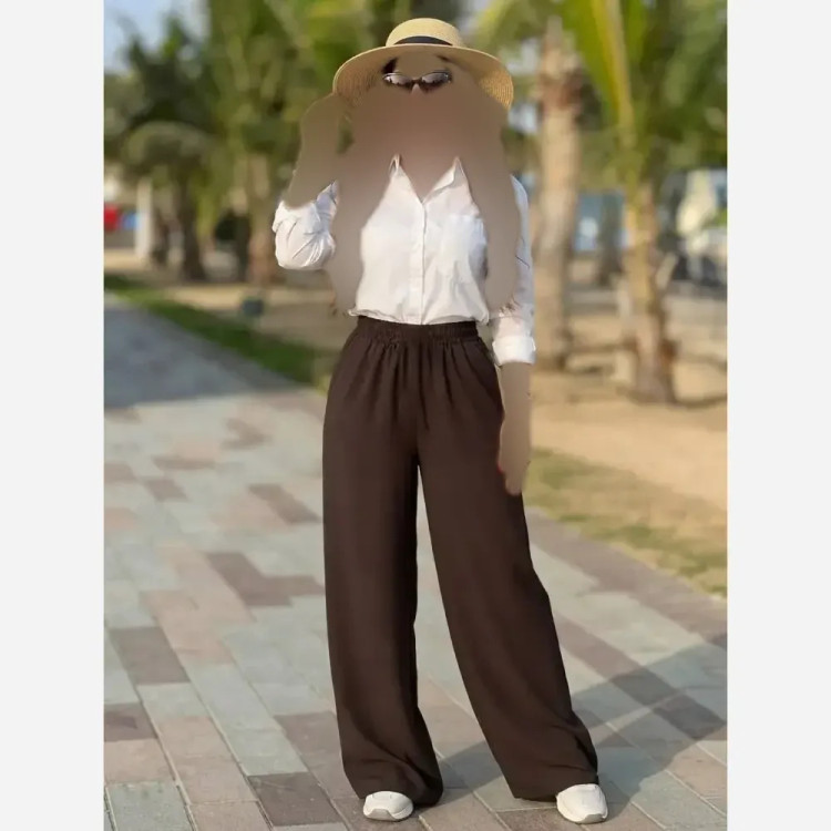 شلوار زنانه مورگان کمر کش لخت و لطیف سایز بزرگ