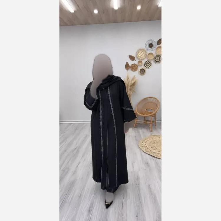 مانتو زنانه کریشه ژاکارد مشکی سایز 38 تا 48