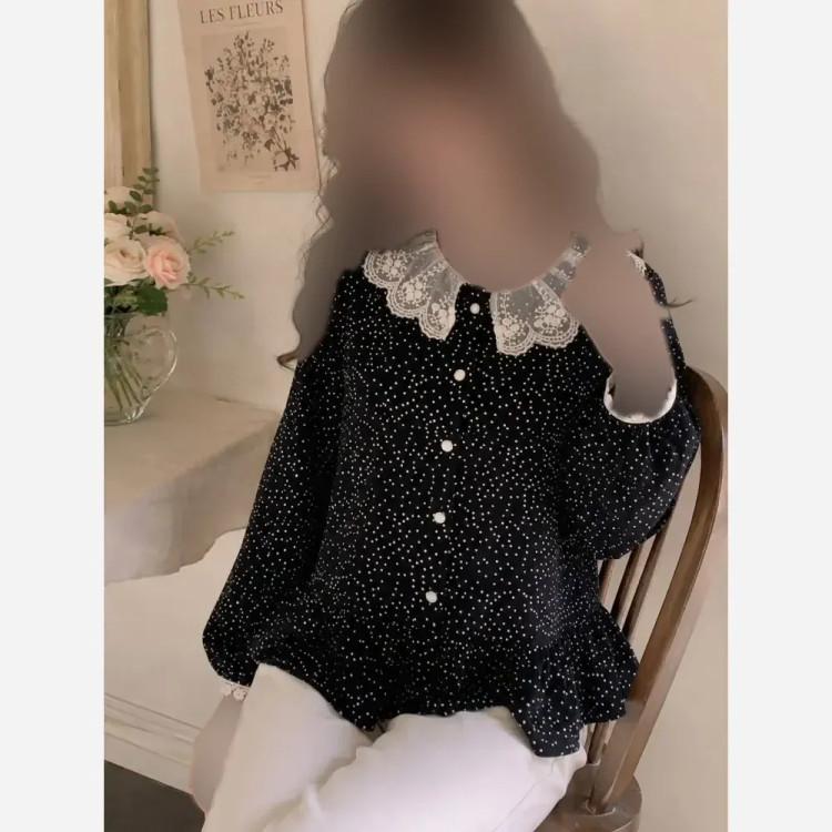 شومیز زنانه مدل رونیا جنس تمام نخ خنک و سبک طرح عروسکی وینتج
