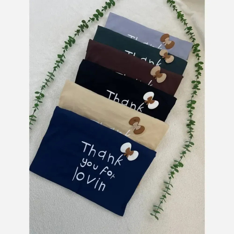 تیشرت باکسی زنانه طرح Thank you جنس سوپر پنبه فری سایز