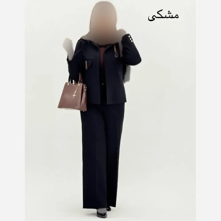 کت و شلوار زنانه کرپ مازراتی مدل بهار شلوار بگ دار
