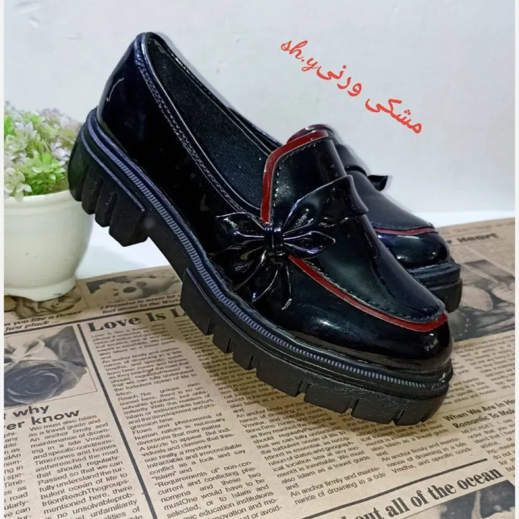 لوفر زنانه پاپیونی بیاله مات و براق زیره بتا پاشنه 5 سانت سایز 37 تا 40