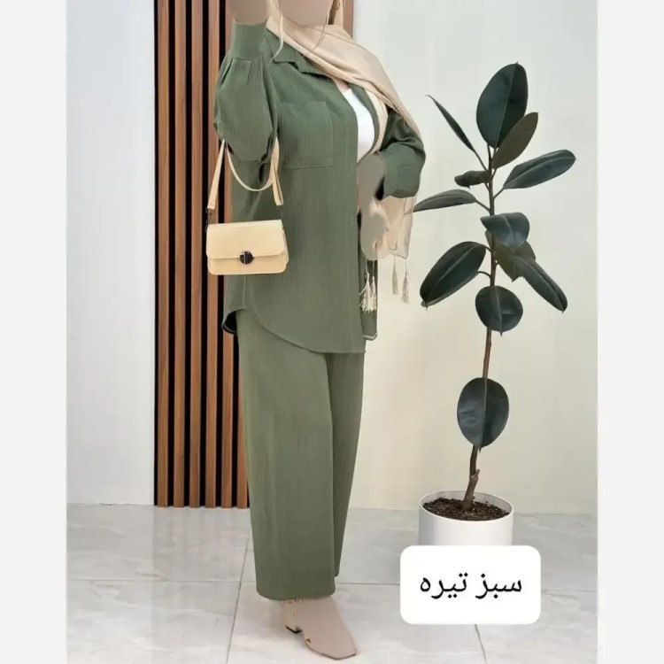 ست شومیز و شلوار زنانه مدل ستاره جنس سوپر آیوا فری سایز (4)