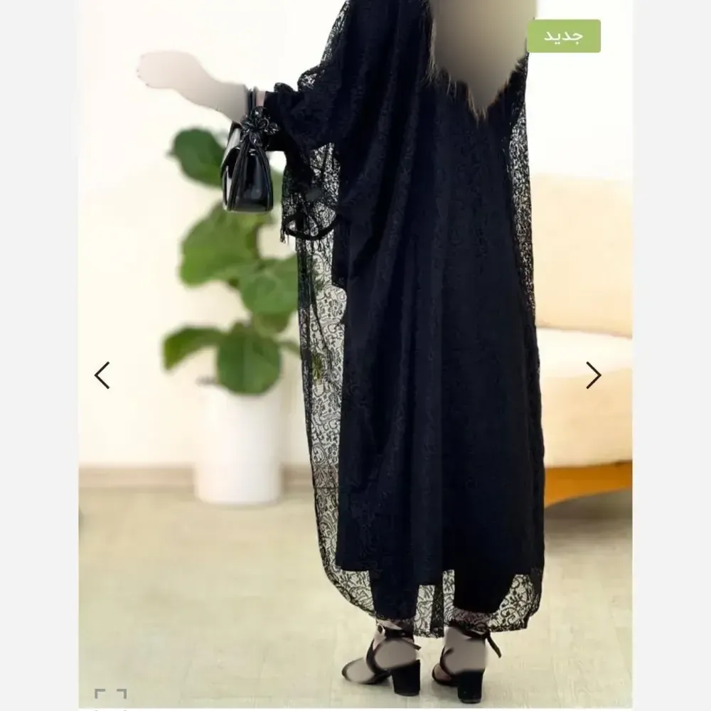 ست دوتیکه مجلسی زنانه مدل رویال سارافن بوگاتی با رویه دانتل مشکی سایز فری 38 تا 48