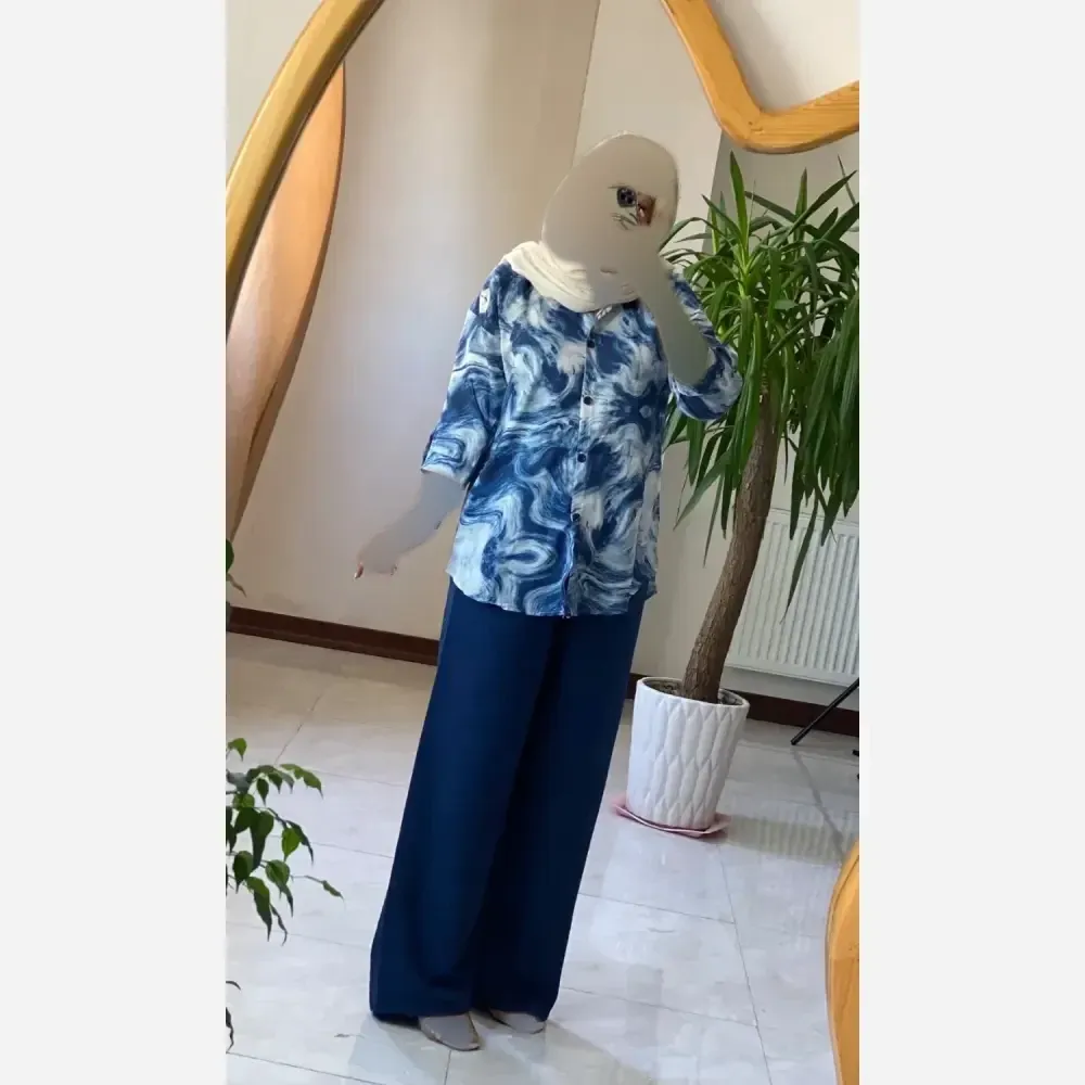 شومیز زنانه شانتون ابرنگی فری سایز 40 تا 46