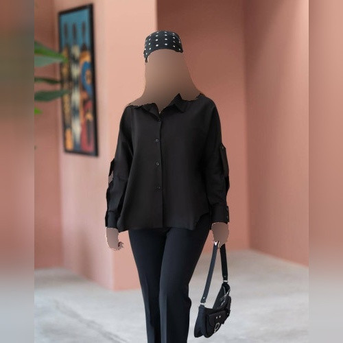 شومیز مانتویی سایز بزرگ دورسینه 150 مناسب تا سایز 56